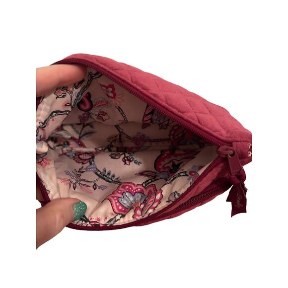 Vera Bradley Compact‎ Organizer Majestic Magenta Quilted Velvet Zipper - Picture 5 of 6